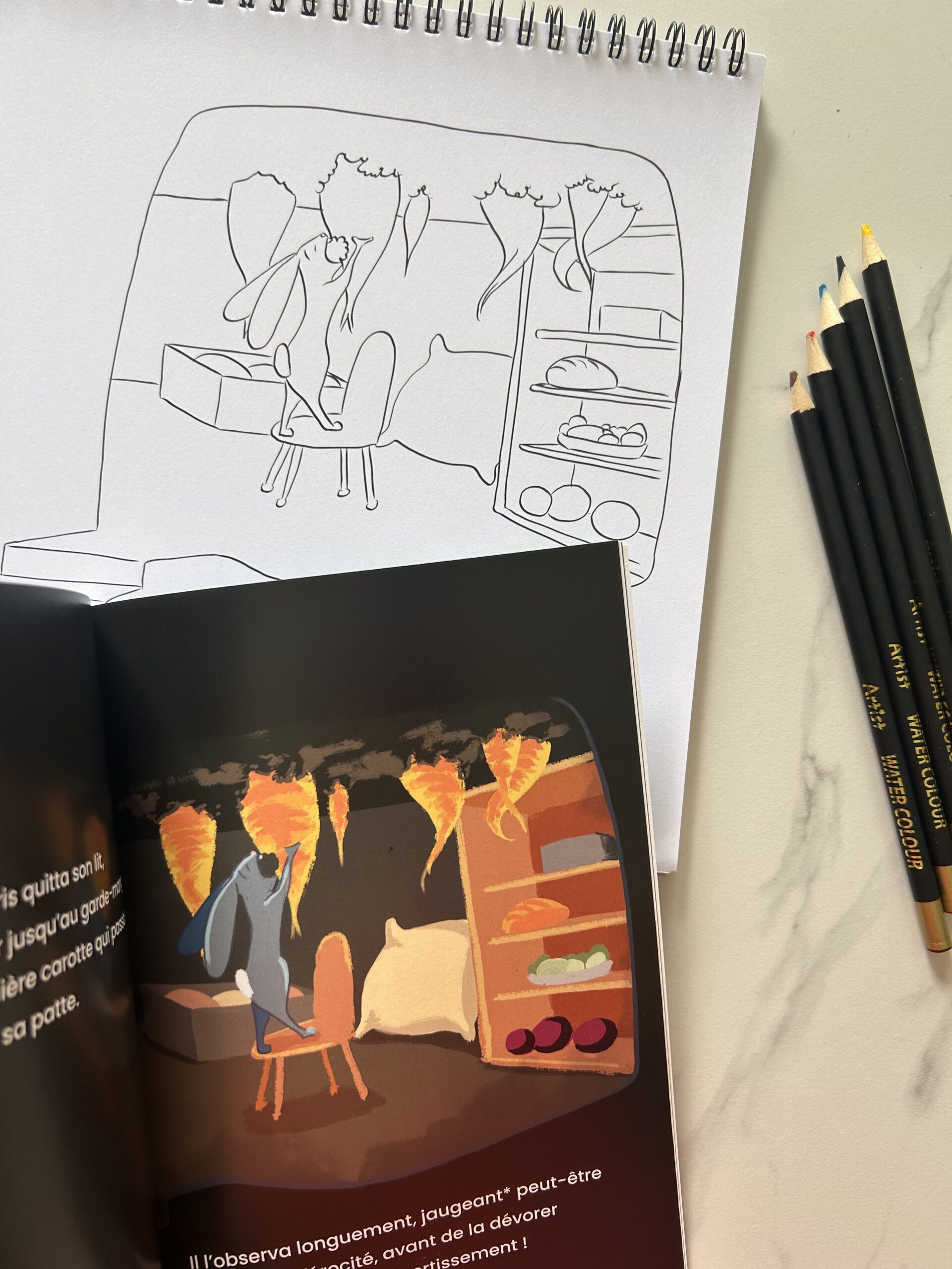 Pack album + coloriage Le lapin qui n'aimait pas les carottes